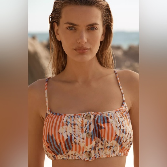 By Anthropologie Button-Front Cropped Festival Tank Size XL - Picture 2 of 6